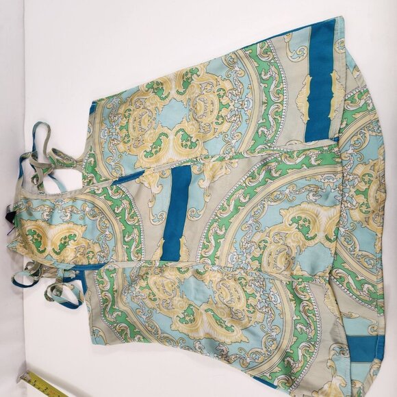 Mossimo Strappy Tank Top Size Small Greco Roman Pattern Silk - Picture 10 of 11